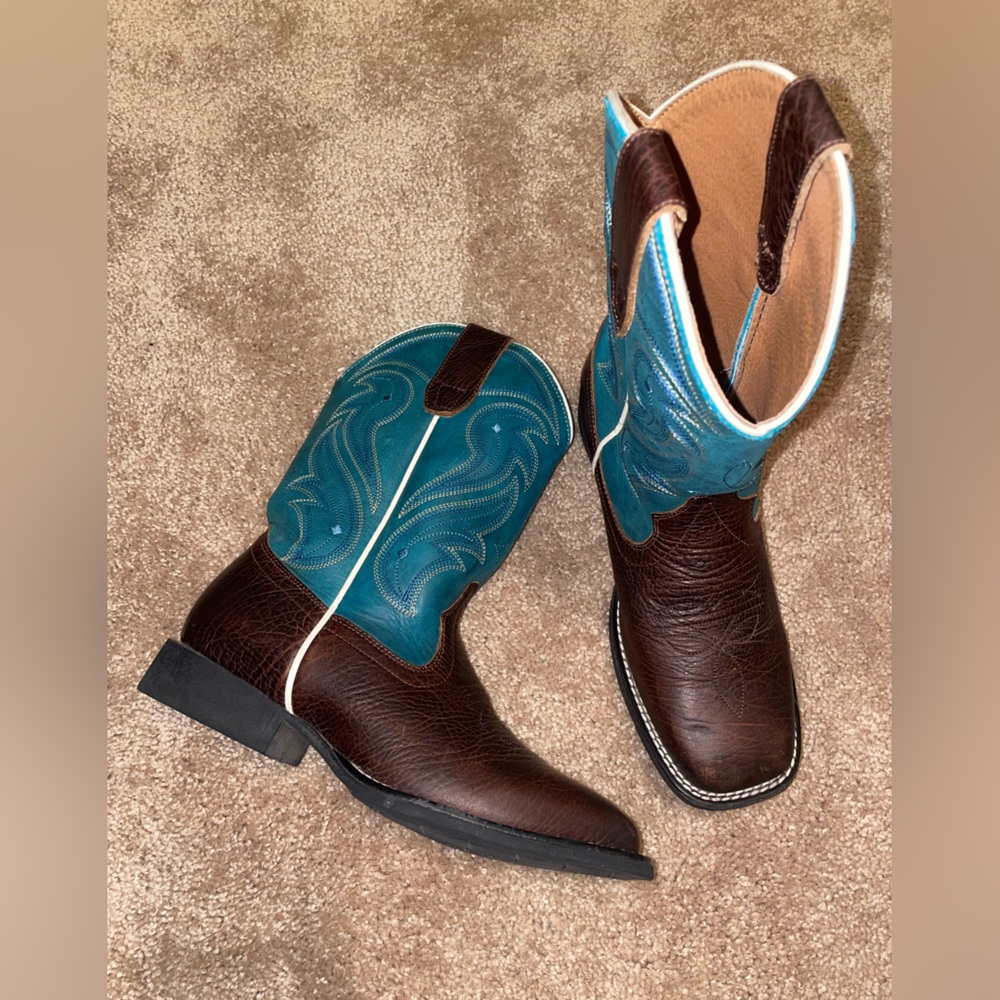 Rank 45 brown/teal boots unisex